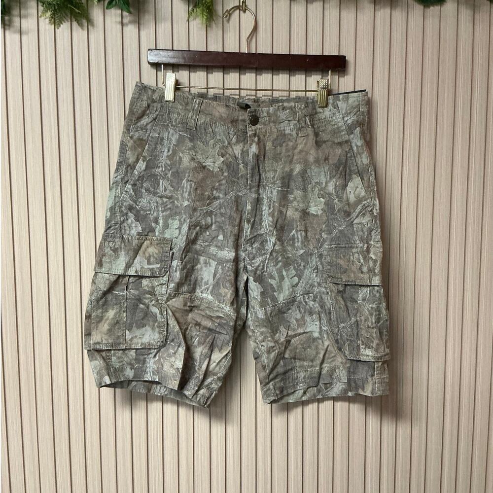 CSG Men's Essential Stretch Cotton Cargo Shorts Camo Size 34